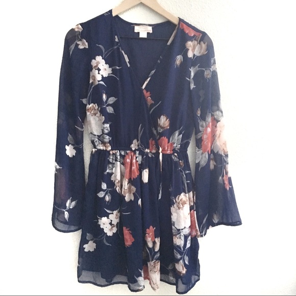 Band of Gypsies Dresses & Skirts - Band of Gypsies Navy Long Sleeve Boho Dress